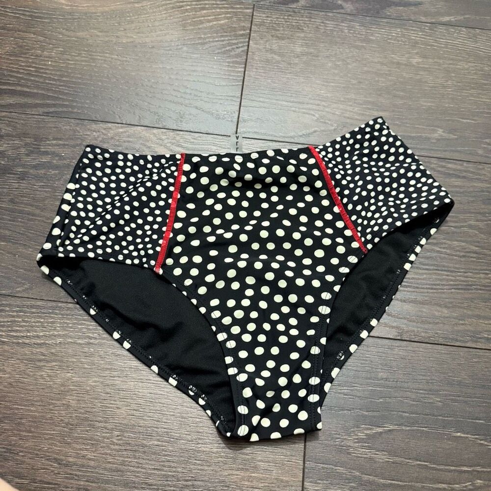 Donatella Women’s Small Polka Dot High Waist Swim Bottom Pool Ocean Beach